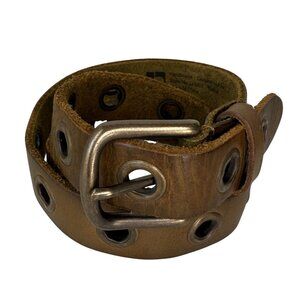 Joe's Jeans Handmade Genuine Leather Grommet Belt Men's Medium Olive Green